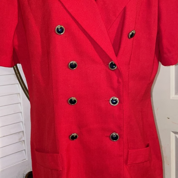 Double Breasted Red Skirt Set - Size 12 - Picture 2 of 12